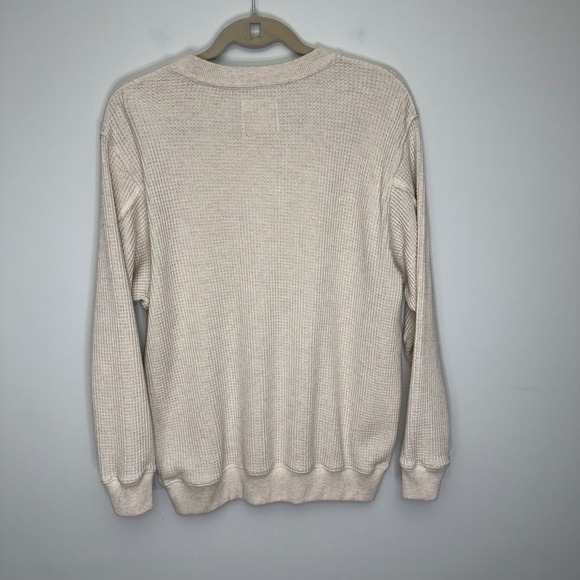 Aerie Waffle Knit Crewneck Long Sleeve Shirt Cream XS - Picture 2 of 4